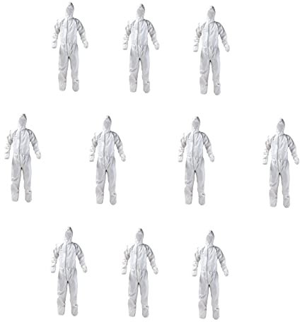tempo di saldi 10 Tute Protettive Monouso Antimacchia in Polipropilene con Cappuccio e Cerniera