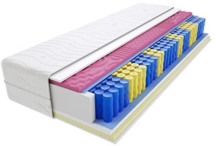 Godre Matratze 80x190 cm Doppelmatratze, H3 Mittelfest Federkernmatratze, Taschenfederkernmatratze 14 cm Hoch Visco Memory Profilierter Moletschaum Hypoallergene, HR-Schaum Dijon Molet Mini
