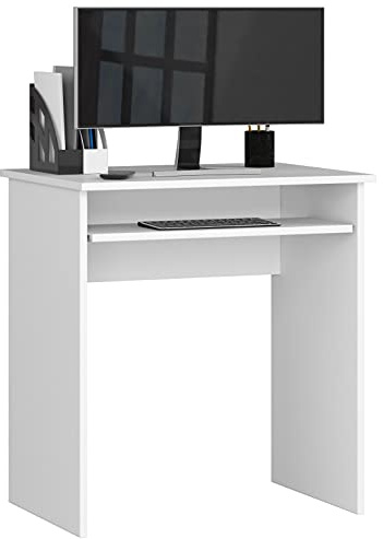 AKORD Schreibtisch Star 68 cm | | PC-Schreibtisch | Bürotisch | Office Desk | Computertisch | B68 x H74 x T51 cm | Gewicht 15,25 kg | Weiß/Weiß