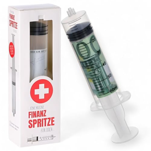 Geldgeschenk-Verpackung Geld-Spritze Eine kleine Finanzspritze, Deko-Spritze zum Befüllen mit Geld oder Gutschein, Geburtstag Hochzeit
