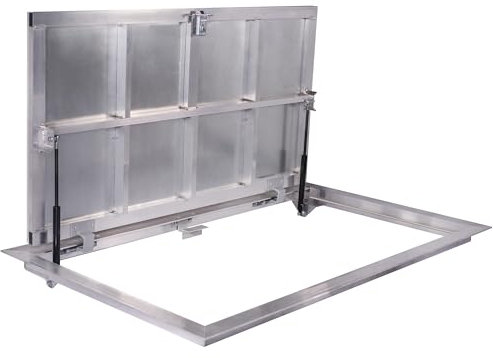 Schachtabdeckung 700 x 1300 mm (P) Bodenluke Schachtdeckel Revisionsschacht Kanalschacht, Rahmen aus Aluminiumprofil, 70 x 130 cm