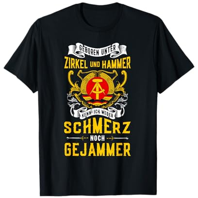 Geboren unter Zirkel und Hammer Sachsen Anhalt Moped Osten T-Shirt