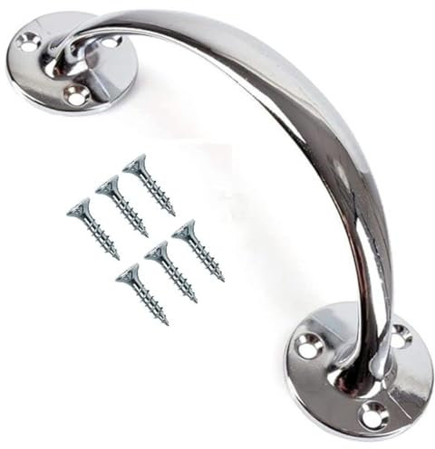 TERF® Heavy Duty Vintage Style Bow Door Pull Handle Chrome 150mm (6 inch) Including Fixing Screw for Kitchen Cupboard Cabinet Drawer Door Pull Handle - Pack of 1