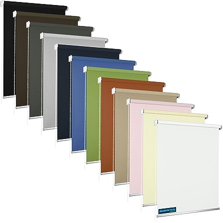 TEXMAXX® Verdunklungsrollo mit Bohren - 70 x 230cm (Rollobreite 74cm) in Dunkelblau/Thermorollo/Fenster Rollos für innen/Sonnenschutz Fenster innen/Rollos für Fenster mit Bohren inkl. Zubehör