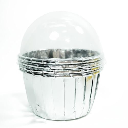 Lot de 50 moules à Cupcakes avec couvercles en Forme de dôme 5,5 oz Moules à Muffins Grands emballages for Cupcakes Souffle Pudding Ramequin Holders (Color : E, Size : 50PCS)