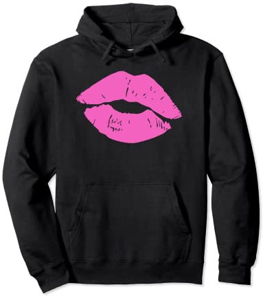 pinker Kussmund I pinke Lippen I Lippenstift I 80er Jahre Pullover Hoodie