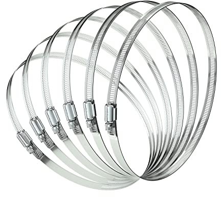 6Pcs 3 Stainless Steel Hose Clamp - Adjustable Worm Gear Hose Clamps for Pipe, Fuel Line, Intercooler, Tube and Automotive Plumbing