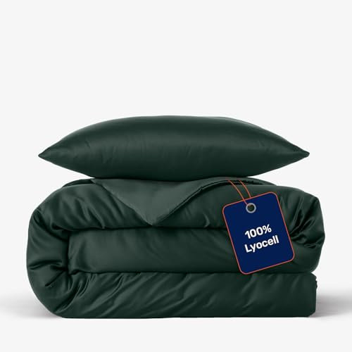 twenty:three Lyocell Bettwäsche (1x) 135x200 + (1x) 80x80 Forest Green - 100% Tencel - Gewonnen aus Eukalyptus - Hochwertig - Nachhaltig - Atmungsaktiv - Luxus - Hypoallergen