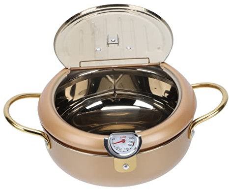 OQHAIR Freidora Sartén eléctrica pequeña Plancha eléctrica Olla Japonesa Cocina Olla Tempura Olla Tempura Sartén Estilo japonés Sartén Tempura Sartén pequeña Dorada 1pc