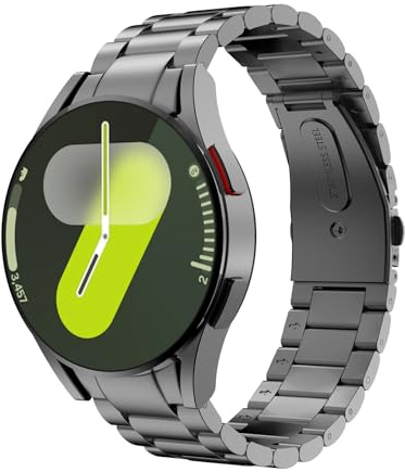 MoKo Metall Armband Kompatibel mit Samsung Galaxy Watch 7 FE 6 5 4 Armband 40mm 44mm/Watch 6 4 Classic Armband 43mm 47mm 42mm 46mm/Watch 5 Pro, 20mm Edelstahl Ersatzarmband Uhrenarmband für Herren