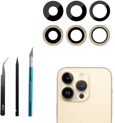 Anglepingping Rückkamera Glaslinse Ersatz für iPhone 14 Pro/iPhone 14 Pro Max mit vorinstalliertem Kleber und Reparaturwerkzeug-Set, Anti-Objektiv, Kratzer & Wasserdicht