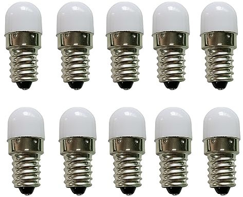 ShuoHui 10 Stück AC/DC E10 Miniatur-Schraub-LED-Lampen Taschenlampen 0,2 W 3000K E10 LED Leuchtmittel 6V Warmweiß 6 Volt