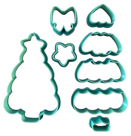 Tagliabiscotti.it - Albero di Natale sezionato - Natale - Cookies cutter - Formina - Stampo per biscotti o decorazioni torte in pasta di zucchero - 10cm