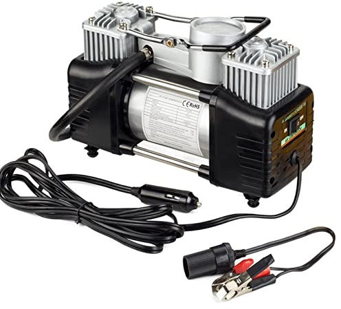 Inflador de neumáticos portátil de Alta Resistencia con Bomba de Aire de Doble Cilindro for compresor de Aire 12V 150PSI, compresor de Aire for camión y Coche, inflador de neumáticos JIYAMI'EN EL