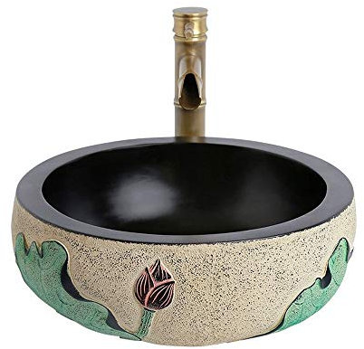 Lavabo Moderno in Resina - Lavabo sopra Il lavabo da appoggio, lavabo Rotondo, lavabo Artistico per Bagno di casa
