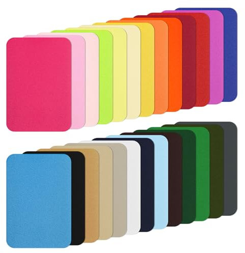 Qianyu 26 Stück Flicken zum Aufbügeln Innen und Außen 12.5 × 9.5 cm Farbe Wasserdichter Reißfester Bügelflicken Reparatur Patches Kleidung Dekorationsset Stoffflicken für Taschen Jeans T-Shirt