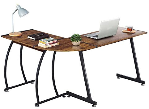 Tavolo da Ufficio Scrivania for PC desktop a forma di L in stile minimalista Scrivania ad angolo moderna Tavolo da scrittura Mobili for ufficio domestico Postazione di lavoro for PC multifunzionale, M