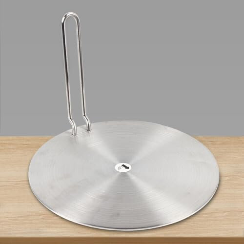 Esyogen 24cm Induktions Adapterplatte Für Induktionsherd Universal Wärmeverteilerplatte Mit Abnehmbarer Griff