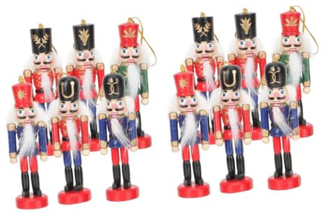 Cabilock Nussknacker Weihnachten Klein 12 STK Nussknacker Soldat Weihnachtsschmuck Patriotischer Weihnachts- Desktop- Zum Weihnachten Basteln
