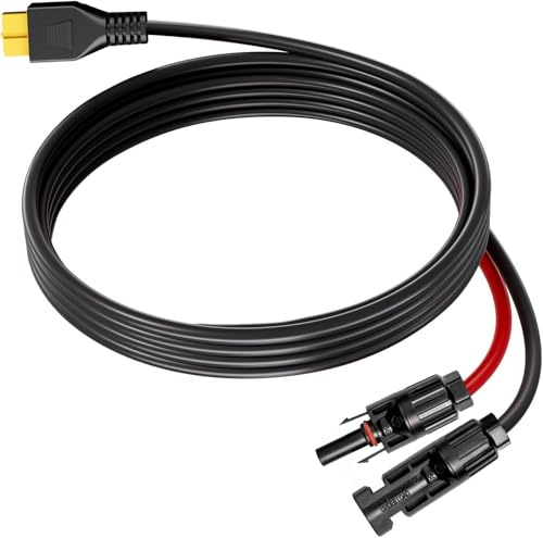 FOSSiBOT Solkabel med XT60-kontakt, XT60 förlängningskabel 5 m solladdningskabel för FOSSiBOT F1200 bärbara kraftstationer, solgeneratorer, 14 AWG