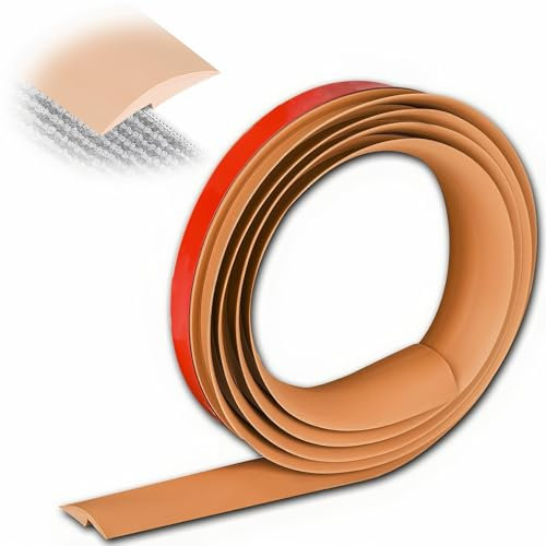Peel and Stick Door Transition Strip - Carpet Edge Strip for Living Rooms and Kitchens, Floor Door Divider Strip, Laminate Profile Flooring Edge Trim for Floor Partitions(Yellow,16.4ft x 1.38in)