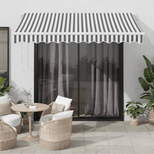 Home & Garden-Manual Markise, einziehbar, Anthrazit/Weiß, 300 x 250 cm, Möbelauswahl