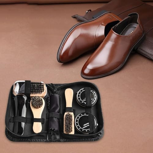 Kit per lucidare le scarpe in pelle, kit per la cura delle scarpe e scarpe in pelle, kit di pulizia per calzature, kit per la cura delle scarpe, kit per la cura