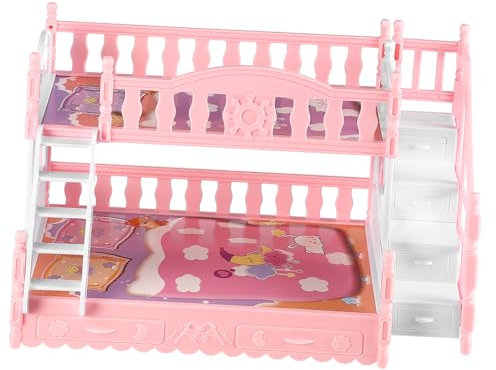 OFFIGAM Miniatur Puppenhaus Etagenbett Mit Kissen Bunk Bed Spielzeug Für Puppenhaus-Dekoration Und Zubehör Für Kreative Rollenspiele