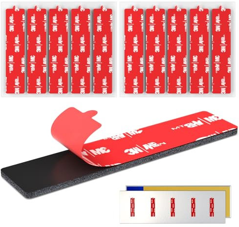 FIXCHORD Number Plate Sticky Pads, 10 x License Plate Sticky Foam Pads with 3M VHB 5962 Adhesive, Extra Strong Double Sided Number Plate Tape Heavy Duty for Vehicle Number Plates, Licence Plates