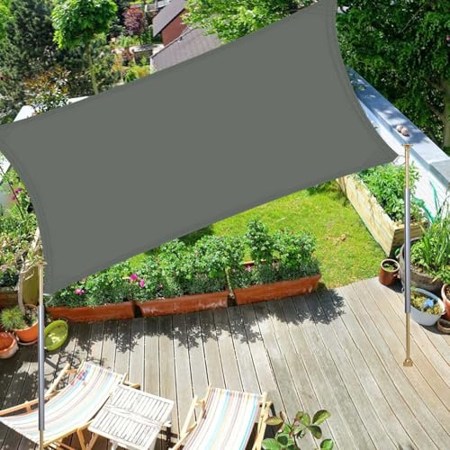 SRHIMEOS 4X6m Tende a Vela Parasole Impermeabile, Vela Ombreggiante Giardino Rettangolare, Tende da Sole Esterni Protezione Raggi 90% UV Telo Ombreggiante