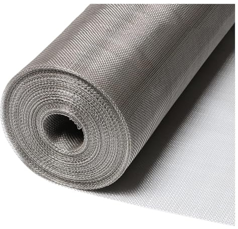 DMBBSAPBSH Grillage Métallique à Mailles Fines, Grillage métallique tissé en Acier Inoxydable - Trou de 2 mm - 10 Mailles - Filet en métal Dur(1.2x5m)