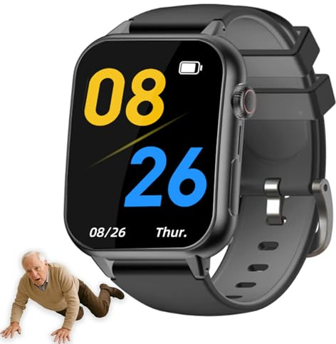 Vexorium Reloj Inteligente 4G para Ancianos con Botón SOS, Detección de Caídas, Localización GPS, Llamada Bidireccional, IP67 Resistente al Agua, Pantalla Grande 1.83' para Personas Mayores
