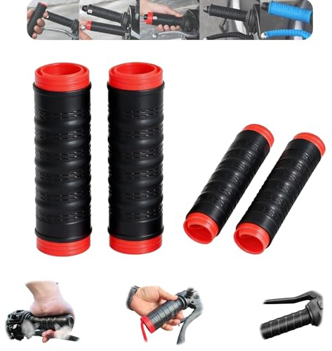 Universal Silicone Handlebar & Brake Lever Grip Covers, Non-Slip Wrap-Around Motorcycle Grips with Brake Lever Grip Wrap, Ergonomic Motorcycle Handlebar Tape for Dirt Bike, E-Bike, Scooter