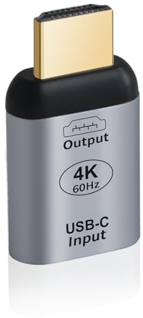 HDMI Adaptador USB C Hembra (fuente) a HDMI (pantalla) 4K@60Hz, Convertidor USB-C Tipo C Hembra a HD-MI Macho, para Monitor, Phone, Tableta, Thunderbolt 3 TV, Teléfono y Portátil, Transmisión Suave