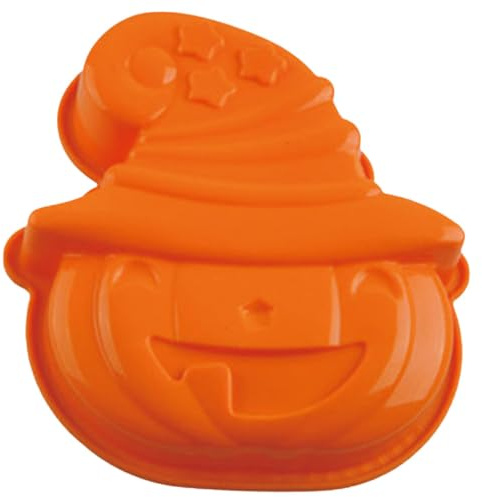 Housoutil Stampo per Torta Halloween in Silicone Arancione Modellazione Zucca, Resistente al Frigorifero fare Gelati, Strumento per Decorazioni Festive Fai da Te