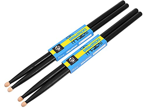 2 Paar Ahornstangen Schwarze Trommelstöcke Trommel Sticks Profi Spitze Trommel Sticks Klassische Drumsticks Schlaginstrumente Stecken Kinder Trommelstöcke Musical Bass 5a Gefühlt