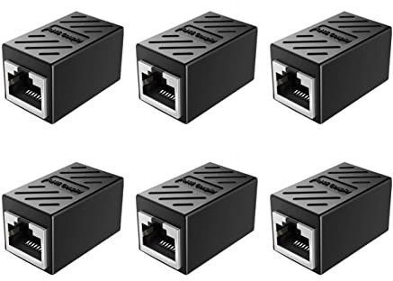 JZK 6PCS RJ45 Accoppiatore, lan cavo accoppiatore Cat8 Cat7 Cat6 Cat5e Cat5, connettore di estensione per l'estensione di cavi Ethernet, femmina a femmina adattatore femmina femmina