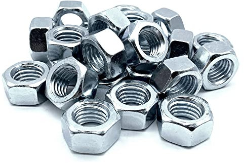 DOJA Barcelona | Dadi | 50 Dado Esagonale M8 | Acciaio Zincato | Assortiti 6,5x13 mm | Set Dadi Esagonali Filettati | Kit Dado Elementi di Fissaggio in Interni ed Esterni | Minuteria Ferramenta