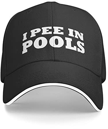 FJAUOQ Baseballmütze mit Aufschrift I Pee in Pools für Herren, grafische Kappen, Schwarz , Einheitsgröße