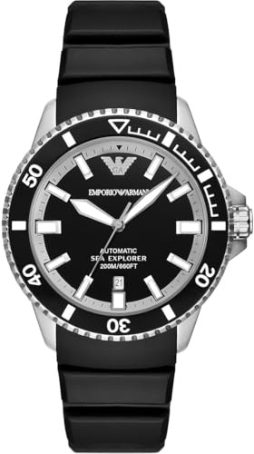 Emporio Armani Watch for Men, Quartz Movement and 42mm Case Size with Stainless Steel, Leather or Silicone Strap