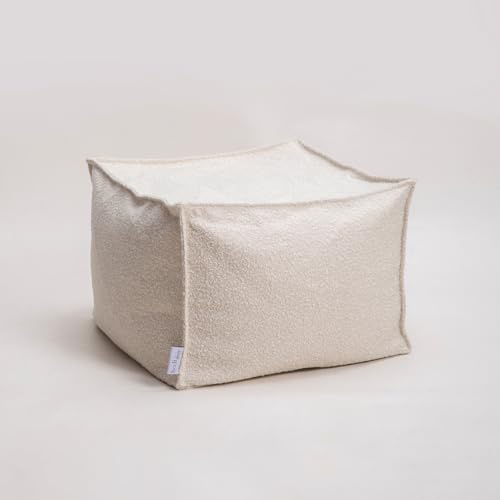 ho.li design Sitzpouf Brooklyn weiß – Rechteckig, Bouclé, Modernes Design für Wohnzimmer & Lounge
