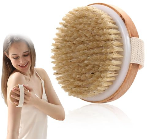 Spazzola Corpo a Secco Setole Naturali, Spazzola Scrub, Spazzola Massaggio Anticellulite Con per Il Massaggio Della Pelle Secca e L'esfoliazione per Una Pelle Sana, Migliora La Circolazione Sanguigna