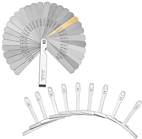 GOOHOCHY Set di Strumenti per Liutaio Chitarra Righello Misuratore Raggio Sottoricorda in Acciaio Inossidabile, Strumento Compatto per Riparazione e Regolazione Corde