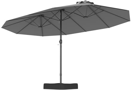 COSTWAY Doppelsonnenschirm mit Ständer, 443 x 263 cm, Sonnenschirm Groß XXL