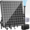 Pompa solare per laghetto, 25 W, 1512L/H, cavo da 5 m, fontana, vasca per uccelli, idroponica, 4 stili di ugello