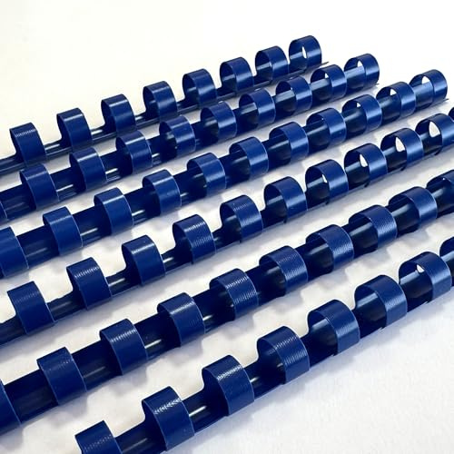 DHP - Plastikbinderücken, 20 mm, A4, Minipack, einfarbig, 20 Stück, dunkelblau, Standardgröße, 21 Ringe