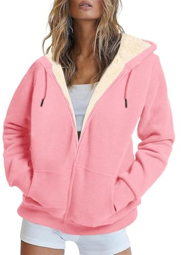 Felpe con cappuccio da donna calde con cerniera isolate con coulisse con fodera in pile con cappuccio 2025 felpa sportiva pesante foderata in pile vestiti alla moda per il freddo Workou autunno