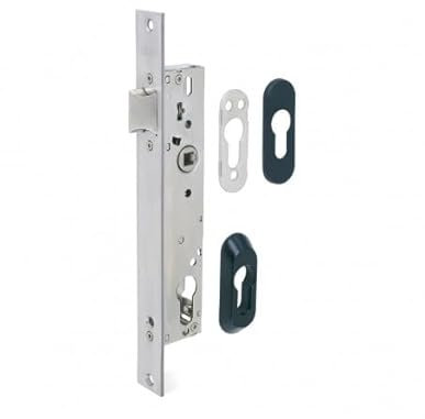 Tesa Assa Abloy 4219253NI Cerradura Monopunto De Palanca Basculante Para Perfiles metálicos Inoxidable Entrada 25 mm 2219, cilindro: 30x30