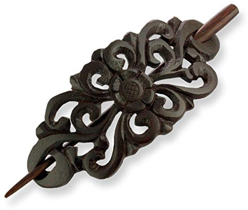 ISLAND PIERCINGS Haarspange Clip klassisches Design Handarbeit aus Holz HS51