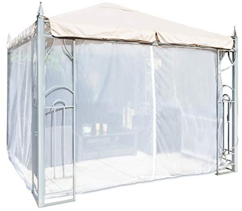 Kastenförmiges Moskitonetz für Pavillon Terrasse Lodge oder Balkon im Transportbeutel für Reisen(300x300, Weiß)